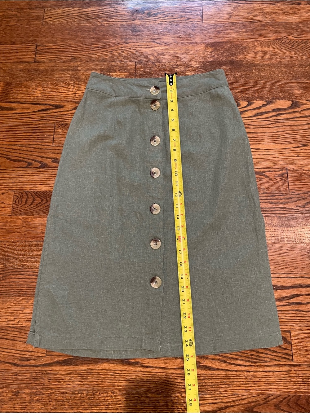 Vero Moda Olive Green Button-Front Midi Skirt - Picture 10 of 15